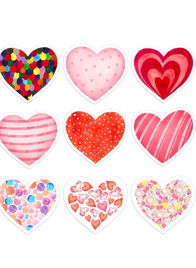 100 Valentine Stickers for Kids Valentines Day Heart Stickers Valentines Party Decorations Stickers Gifts for Kids Classroom Crafts Birthday Valentines Party Favors - Image 1