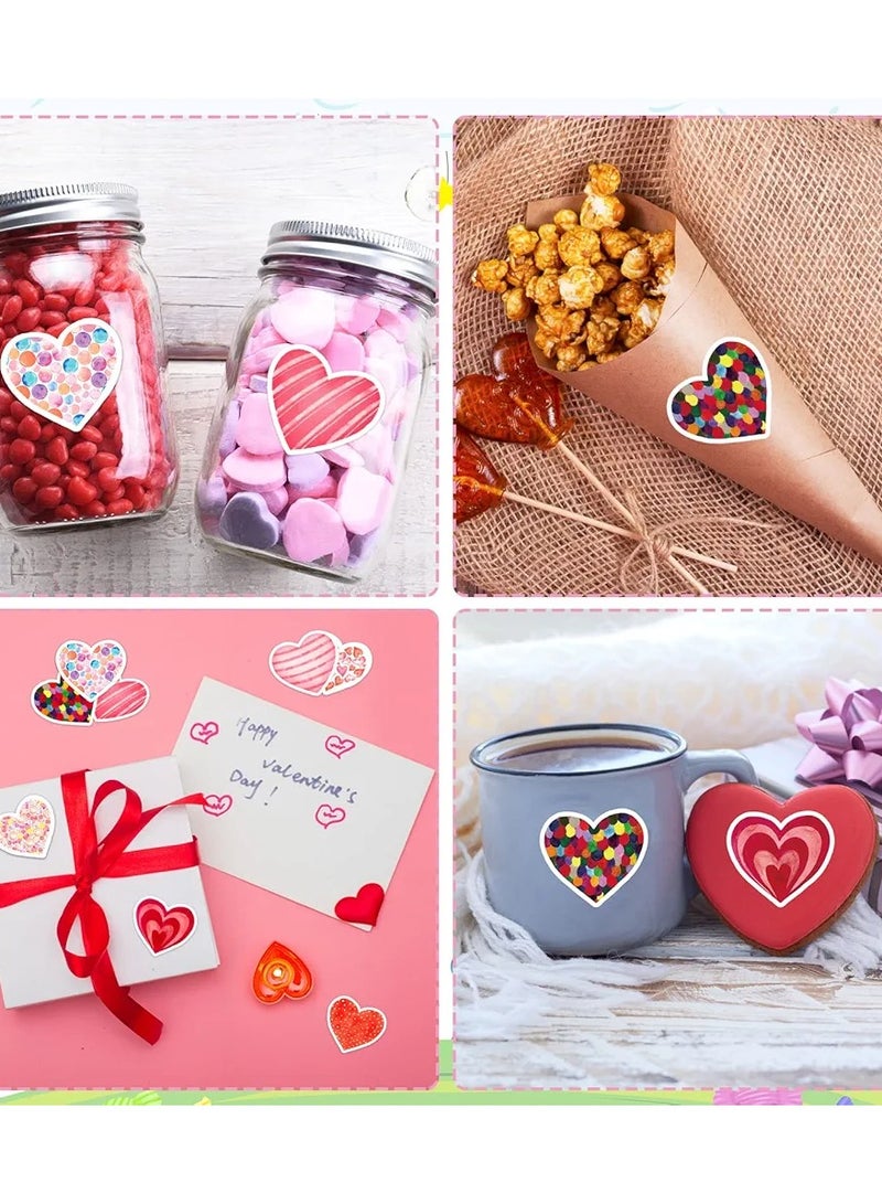 100 Valentine Stickers for Kids Valentines Day Heart Stickers Valentines Party Decorations Stickers Gifts for Kids Classroom Crafts Birthday Valentines Party Favors - Image 2