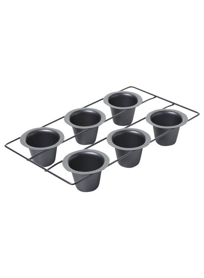 chicago metallic Chicago Metallic Professional 6-Cup Popover Pan, Heavy-Weight Aluminized Steel, Non-Stick Coating for Yorkshire Pudding and Muffins - Image 1