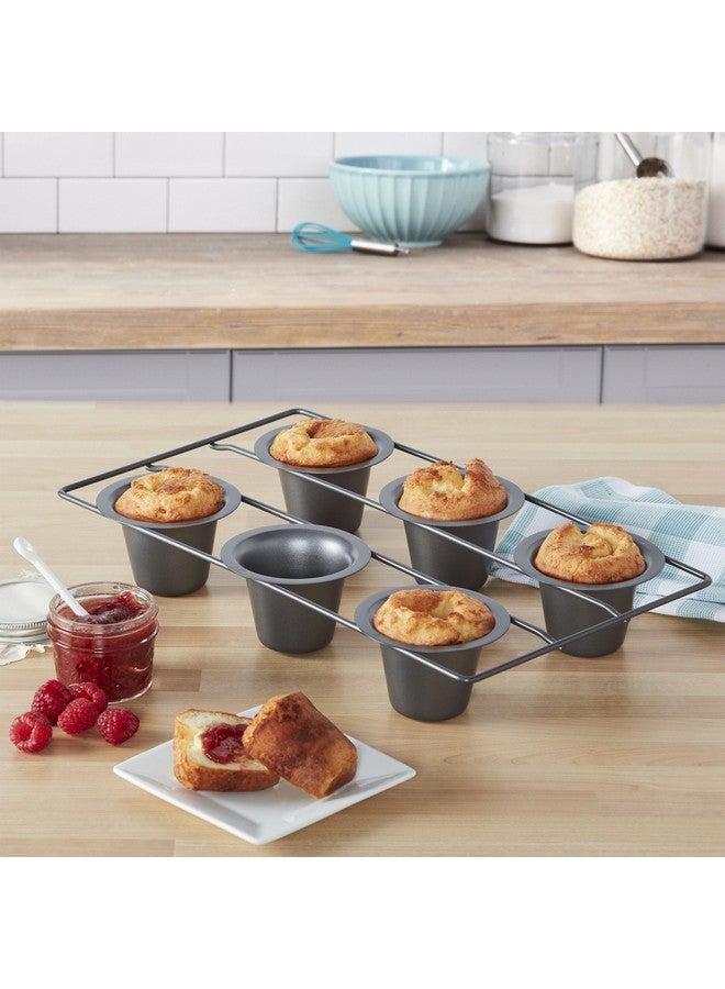 chicago metallic Chicago Metallic Professional 6-Cup Popover Pan, Heavy-Weight Aluminized Steel, Non-Stick Coating for Yorkshire Pudding and Muffins - Image 4