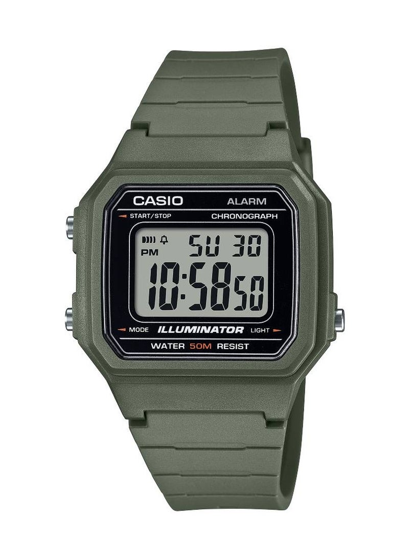 CASIO Chronograph Digital Resin Band Watch W-217H-3AVDF