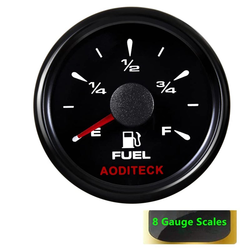 AODITECK Marine Fuel Level Gauge for Boat Gas Tank Car Truck Vehicles RV Oil Universal Automotive Replacement Gauge Aftermarket Fuel Gauge 0-190ohm 240-33ohm 240-30ohm 0-180ohm 10-180ohm Black - Image 3
