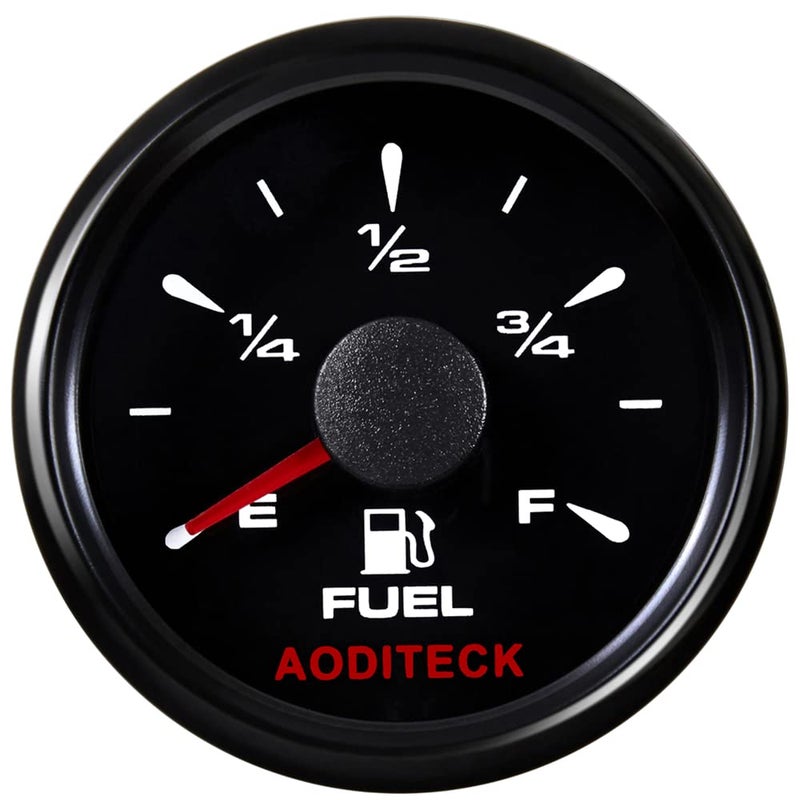 AODITECK Marine Fuel Level Gauge for Boat Gas Tank Car Truck Vehicles RV Oil Universal Automotive Replacement Gauge Aftermarket Fuel Gauge 0-190ohm 240-33ohm 240-30ohm 0-180ohm 10-180ohm Black - Image 1