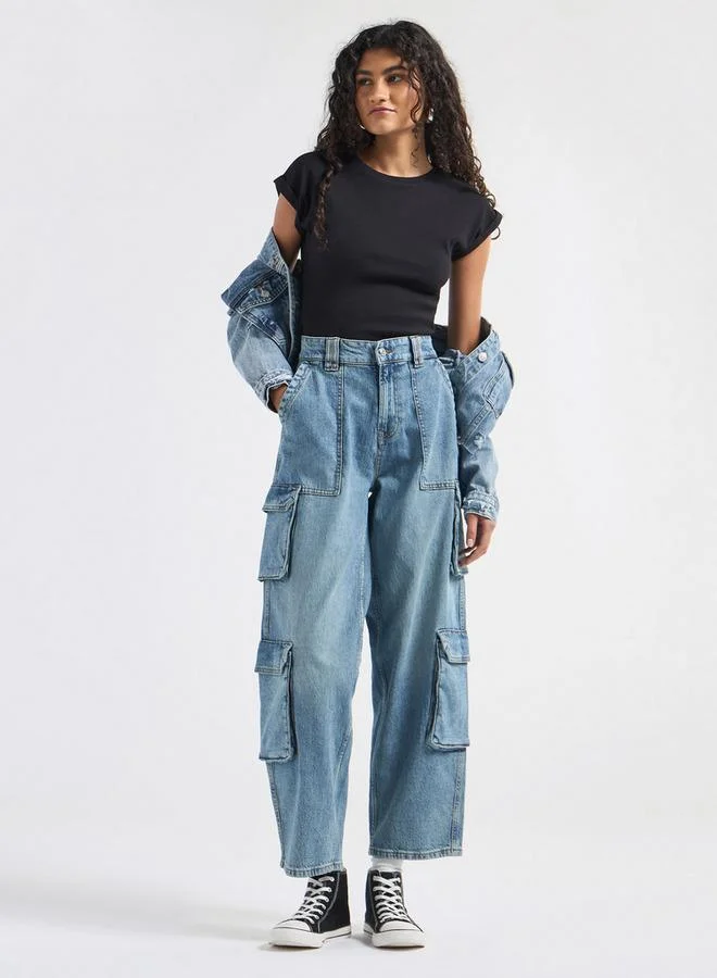 Splash FAV Ribbed Crew Neck Bodysuit with Extended Sleeves