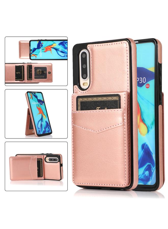 S-TOP Case For Huawei P30 Solid Color PC + TPU Protective Case with Holder & Card Slots - Image 1