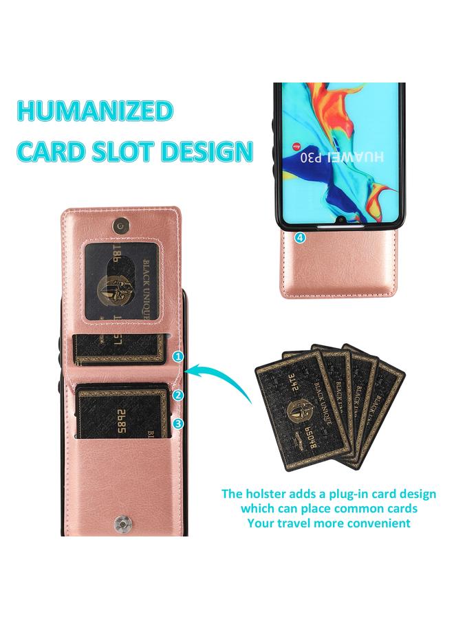 S-TOP Case For Huawei P30 Solid Color PC + TPU Protective Case with Holder & Card Slots - Image 5