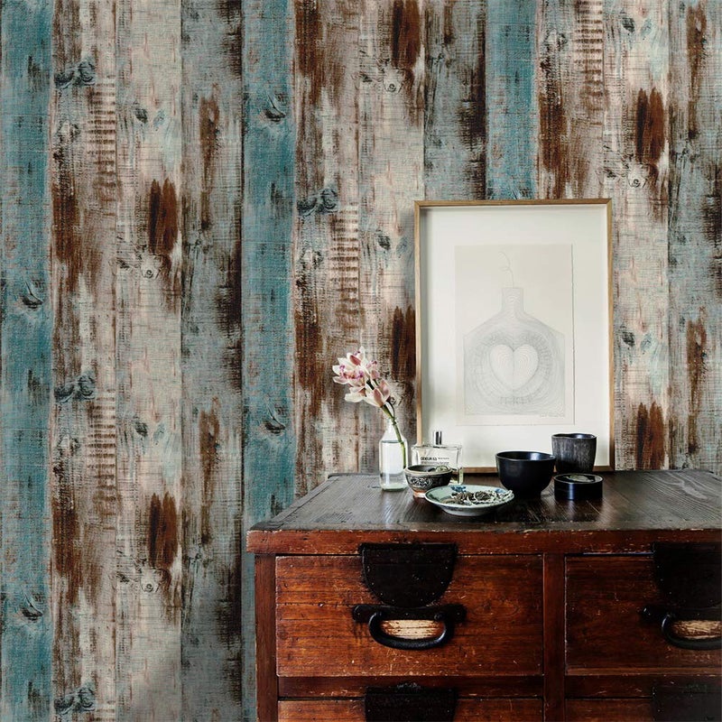 Orgrimmar 236" x 17.8" Wood Peel and Stick Wallpaper Self-Adhesive Removable Wallpaper Covering Decorative Stick Film Vintage Wood Panel Wallpaper Vinyl Decal Roll - Image 3