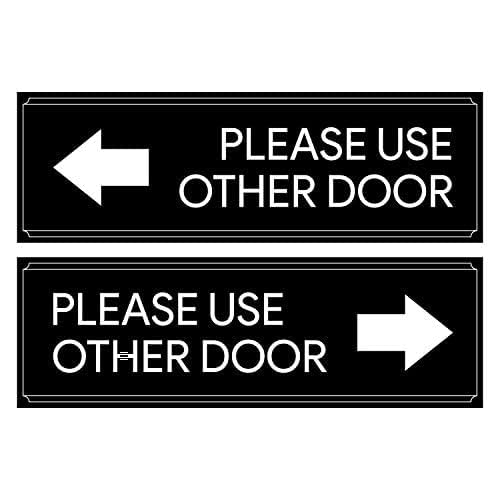 BKS-Please Use Other Door Office Sign Stickers Pack of 2 - Self Adhesive Business Signs, Door Signs for Offices, Stores, Businesses and Shops,Peel & Stick - Image 2