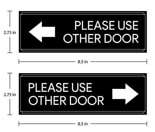 BKS-Please Use Other Door Office Sign Stickers Pack of 2 - Self Adhesive Business Signs, Door Signs for Offices, Stores, Businesses and Shops,Peel & Stick - Image 3
