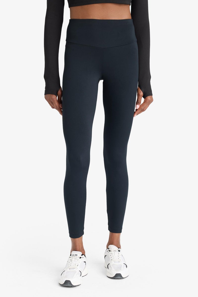 DeFacto Black Woman DeFactoFit High Waist Printed Stretchy Sports Leggings Casual - Image 4