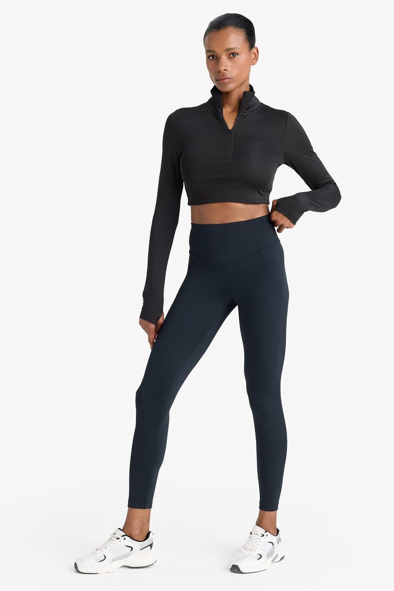 DeFacto Black Woman DeFactoFit High Waist Printed Stretchy Sports Leggings Casual - Image 1