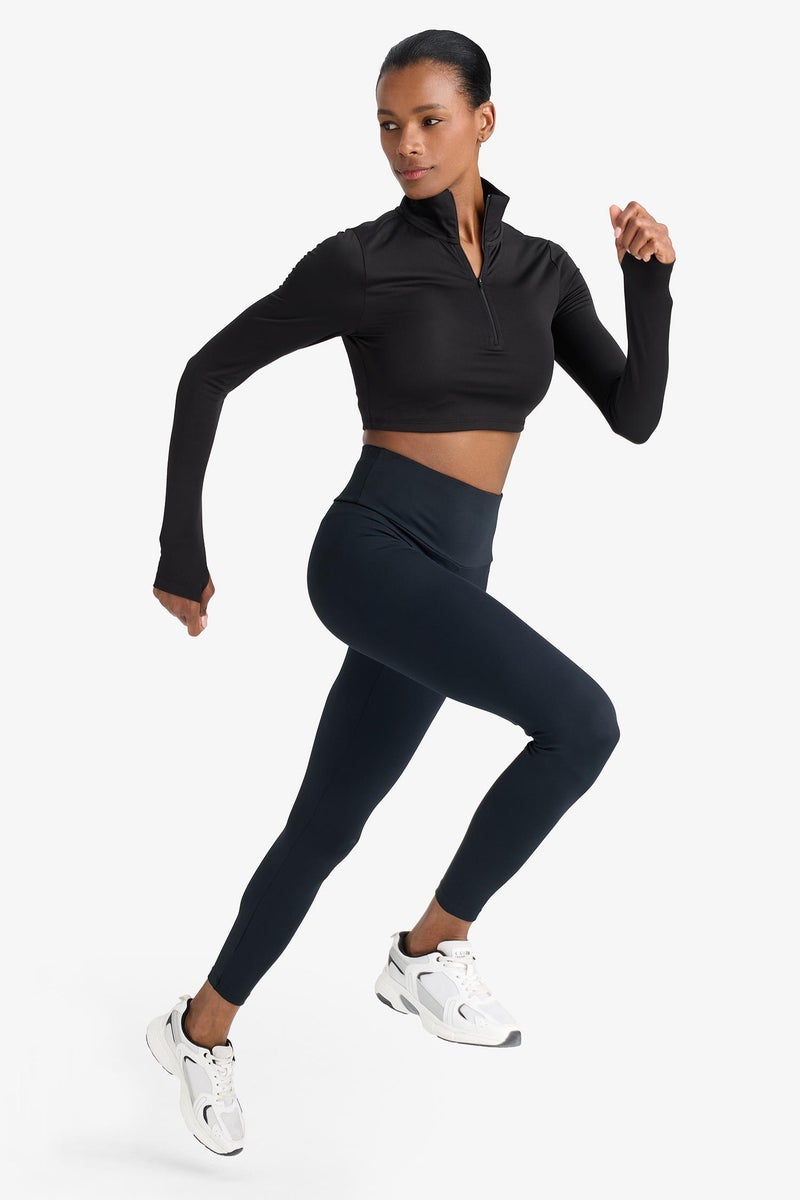 DeFacto Black Woman DeFactoFit High Waist Printed Stretchy Sports Leggings Casual - Image 3