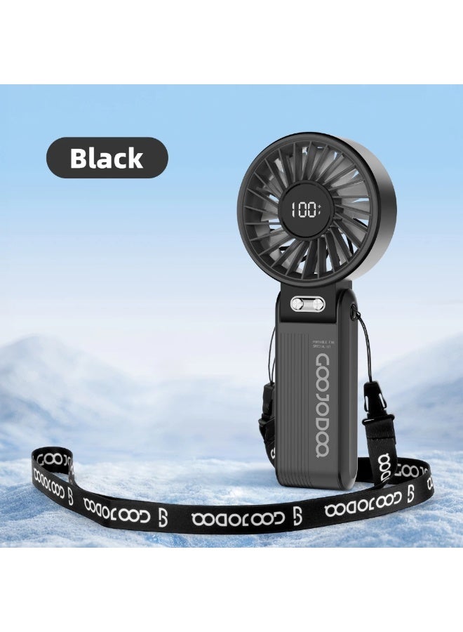 GOOJODOQ Portable 180° Folding Fan with LED Power Display | 100-Level Adjustable Rechargeable Desk u0026 Handheld Fan | USB Charging Quiet Cooling Fan for Home, Office, Travel u0026 Outdoor Use - Image 1