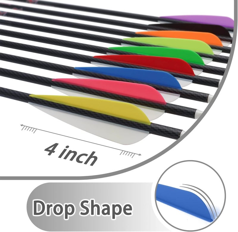 Letszhu Arrows Vanes 4 Inch Plastic Feather Fletching for DIY Archery Arrows 50 Pack… - Image 3