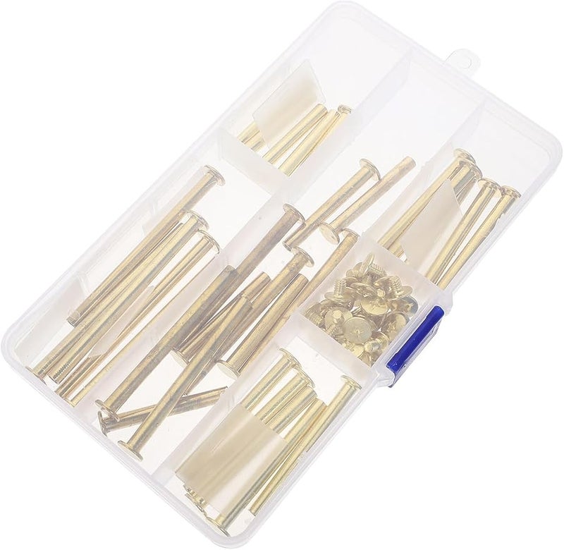 Copper Plated Binding Screw Post Rivets Set Adjustable 35 70mm For Leather Craft Bag Repair - Image 1