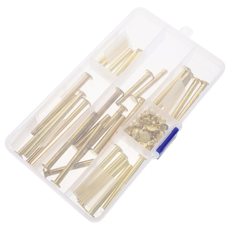 Copper Plated Binding Screw Post Rivets Set Adjustable 35 70mm For Leather Craft Bag Repair - Image 2