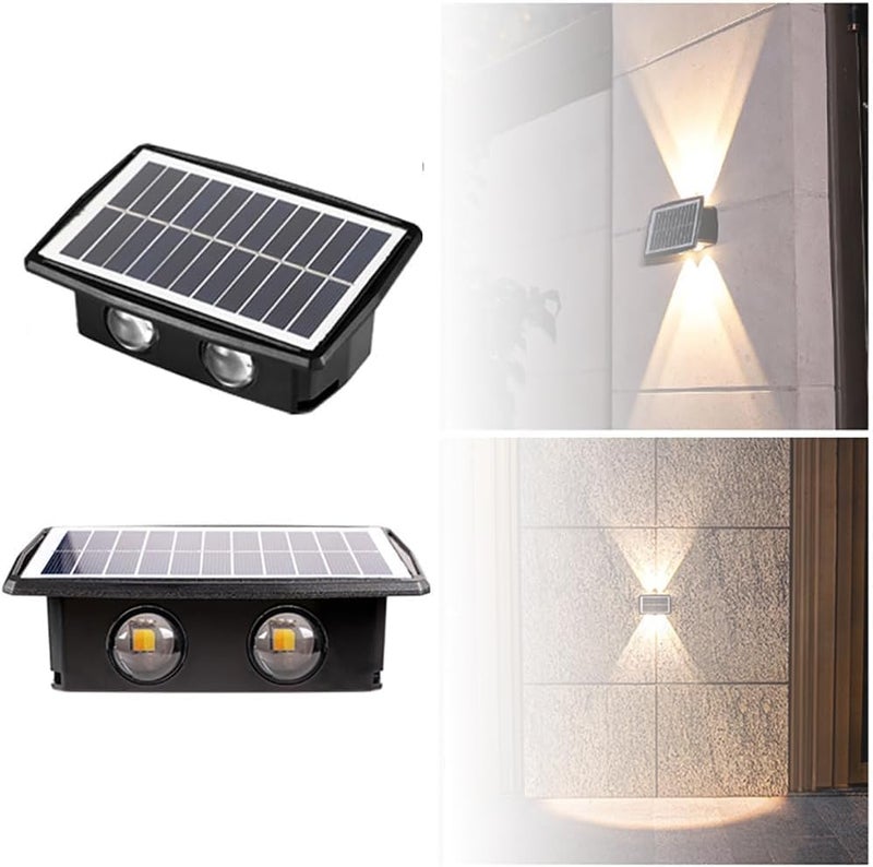 XERGY LED Solar Powered Wall Fence Light Waterproof Night Spotlight for Garden Wall Balcony Decoration, Bright Wireless Outdoor Solar Light for Home (Warm White) (Pack of 1) - Image 1