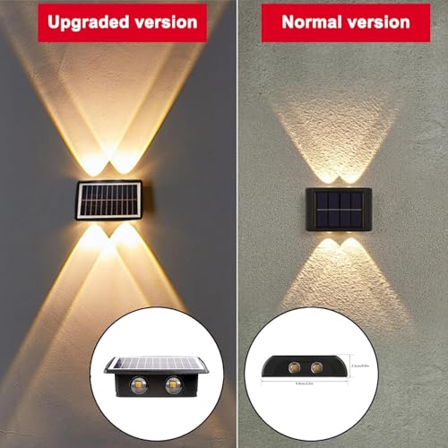 XERGY LED Solar Powered Wall Fence Light Waterproof Night Spotlight for Garden Wall Balcony Decoration, Bright Wireless Outdoor Solar Light for Home (Warm White) (Pack of 1) - Image 3