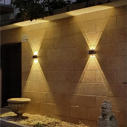XERGY LED Solar Powered Wall Fence Light Waterproof Night Spotlight for Garden Wall Balcony Decoration, Bright Wireless Outdoor Solar Light for Home (Warm White) (Pack of 1) - Image 2