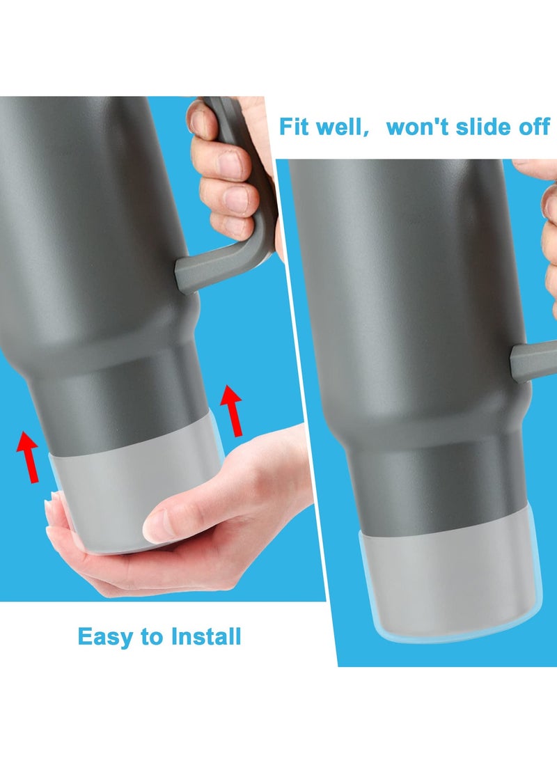 RTYY - 4Pack Silicone Boot For Stanley 40oz Quencher Adventure & Stanley Iceflow 30oz 20oz, Reduces Noise Scratches Protective Cup Bottom Sleeve Cover Compatible With Stanley Tumbler (Transparent) - Image 1