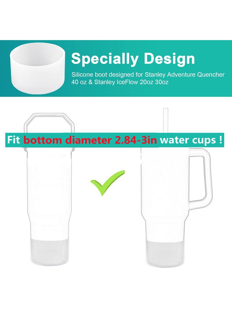 RTYY - 4Pack Silicone Boot For Stanley 40oz Quencher Adventure & Stanley Iceflow 30oz 20oz, Reduces Noise Scratches Protective Cup Bottom Sleeve Cover Compatible With Stanley Tumbler (Transparent) - Image 1