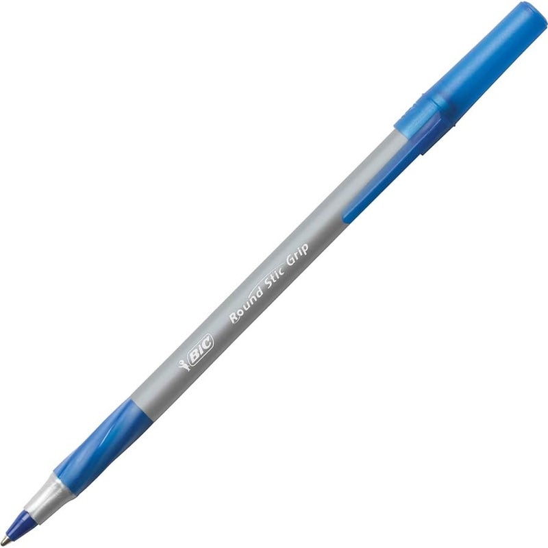BIC Round Stic Grip Xtra Comfort Blue Ballpoint Pens, Medium Point (1.2mm), 36-Count Pack, Excellent Writing Pens With Soft Grip for Superb Comfort and Control - Image 4