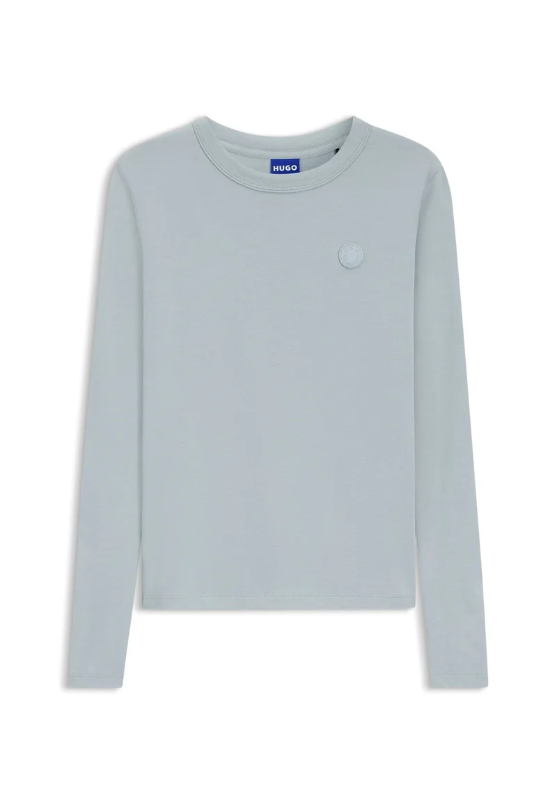 HUGO Cotton-jersey top with Happy HUGO logo badge