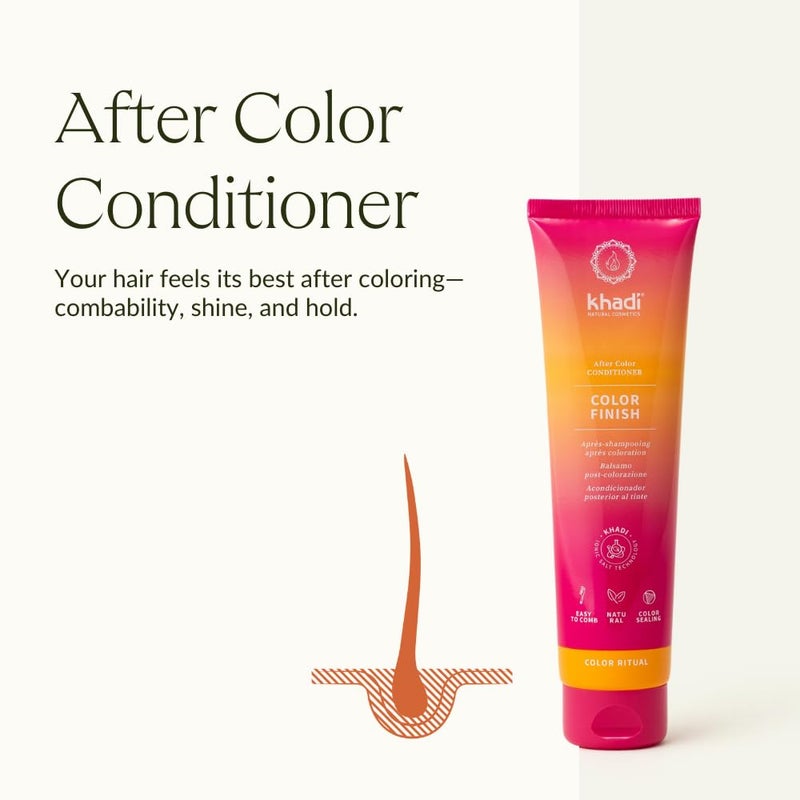 KHADI COLOR FINISH After Hair Dye Conditioner - Quick Color Set, Immediate Combability, Brilliant Shine, 100% Vegan, 5 Fl oz - Image 2