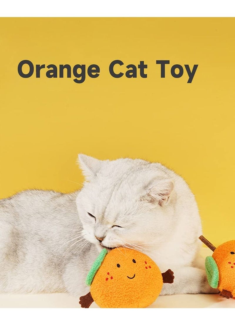 SYOSI - Catnip Toys Cat Chew Toy Orange Bite Resistant Catnip Toys for Cats Catnip Filled Toy for Indoor Cats Interactive  Dental Health Soft Plush Chew Toys for Kitten - Image 1