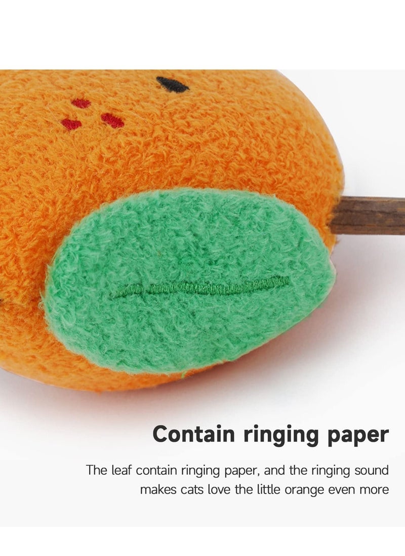 SYOSI - Catnip Toys Cat Chew Toy Orange Bite Resistant Catnip Toys for Cats Catnip Filled Toy for Indoor Cats Interactive  Dental Health Soft Plush Chew Toys for Kitten - Image 1