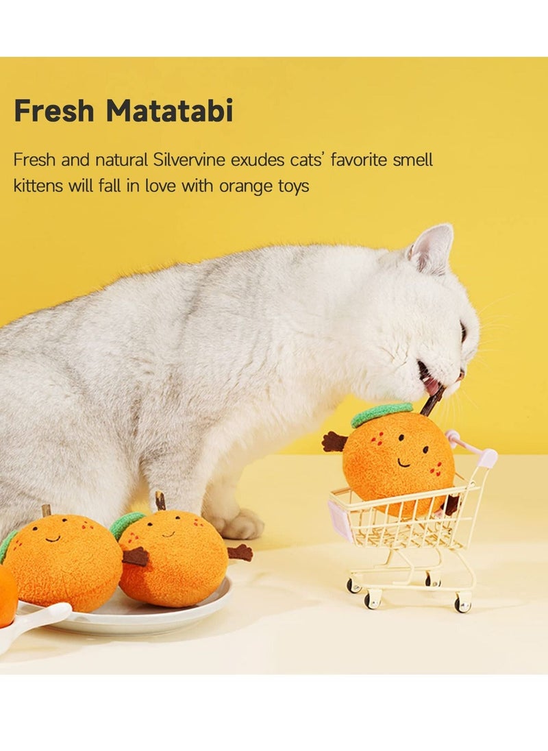 SYOSI - Catnip Toys Cat Chew Toy Orange Bite Resistant Catnip Toys for Cats Catnip Filled Toy for Indoor Cats Interactive  Dental Health Soft Plush Chew Toys for Kitten - Image 1