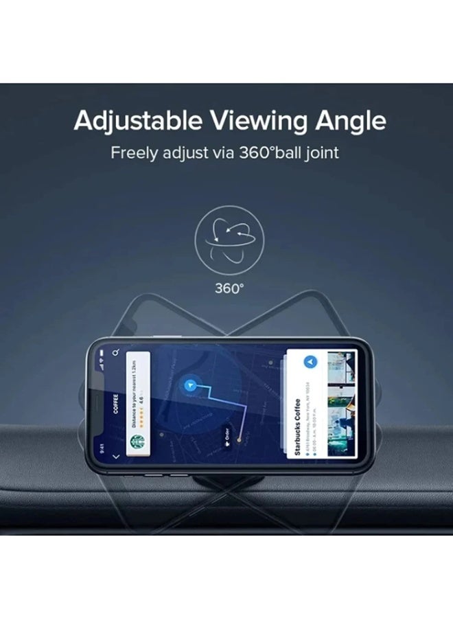 حامل هاتف مغناطيسي للسيارة، دوران 360°، قاعدة مغناطيسية للوحة القيادة، حامل هاتف عالمي متوافق – فضي - Image 5