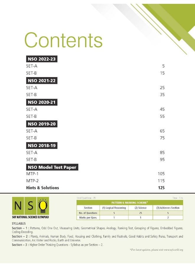 OUROZO MTG Science (NSO) Olympiad Previous Years Papers with Mock Test Papers Class 2 - Sample OMR Sheet with Chapterwise Analysis | SOF Olympiad Books For 2023-24 Exam  - Image 2