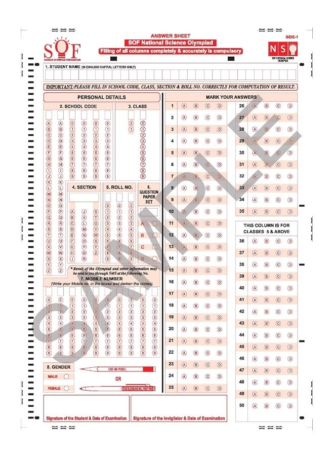 OUROZO MTG Science (NSO) Olympiad Previous Years Papers with Mock Test Papers Class 2 - Sample OMR Sheet with Chapterwise Analysis | SOF Olympiad Books For 2023-24 Exam