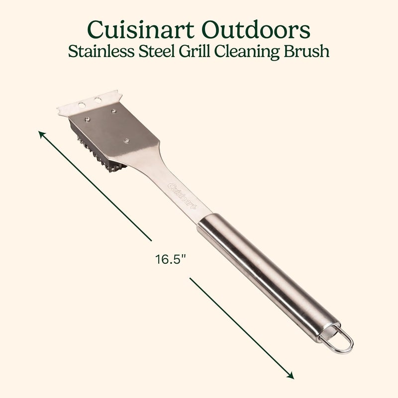 كويزينارت فرشاة تنظيف ومكشطة شواية الشواء Cuisinart CCB-5014، 16.5 بوصة، ستانلس ستيل، 16.5 - Image 2