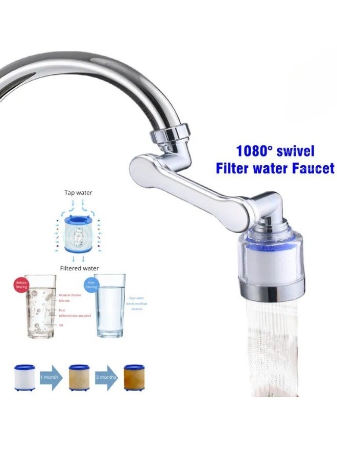 Generic - 1080 Degree Swivel Faucet Spray Filter Kitchen Faucet Extension Kitchen Faucet with Wrench Kit and Adapter - Image 1