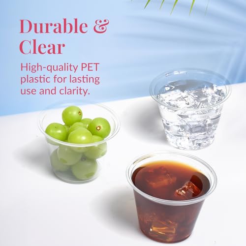 Prestee 200-Pack - 9oz Clear Plastic Cups - Durable Disposable Plastic Wine Glasses for Party, Weddings, and Catering - Small Drinking Glasses for Cocktails and Beverages - Heavy-Duty Fruit Punch Cups - Image 2