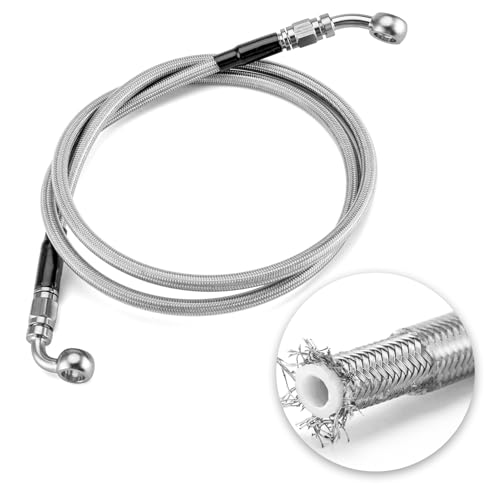 Mofun 44 Extended Length Hydraulic Front Brake Line Kit NonABS Compatible with Harley Sportster XL883 NL XL1200XT 20042022 For 8 10 Handlebar Stainless Steel Chrome - Image 1