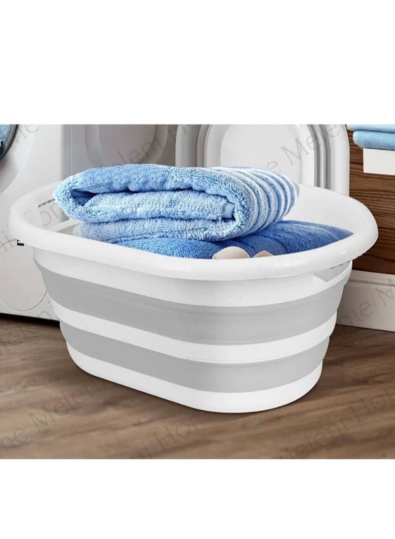 Large Foldable Laundry Basket Large - Heat Resistant & Non-Slip Silicone - Comfortable Handles - Perfect Storage Basket for Clothes & Toys - Image 1