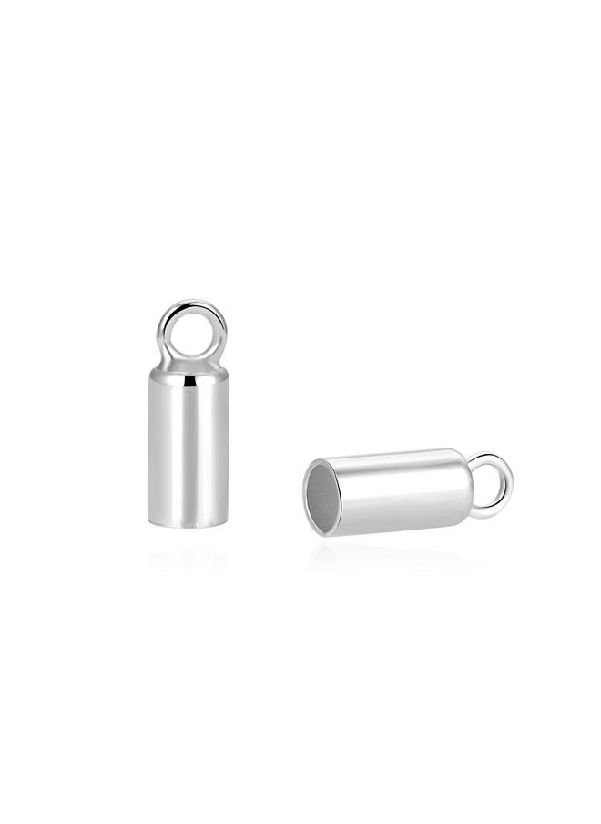 Adabele - Dabele Authentic 925 Sterling Silver Cord End Caps Barrel Hypoallergenic Nickel Free For 2.5Mm (0.1 Inch) Beading Wire Thread Jewelry Making Ss2593 - Image 1