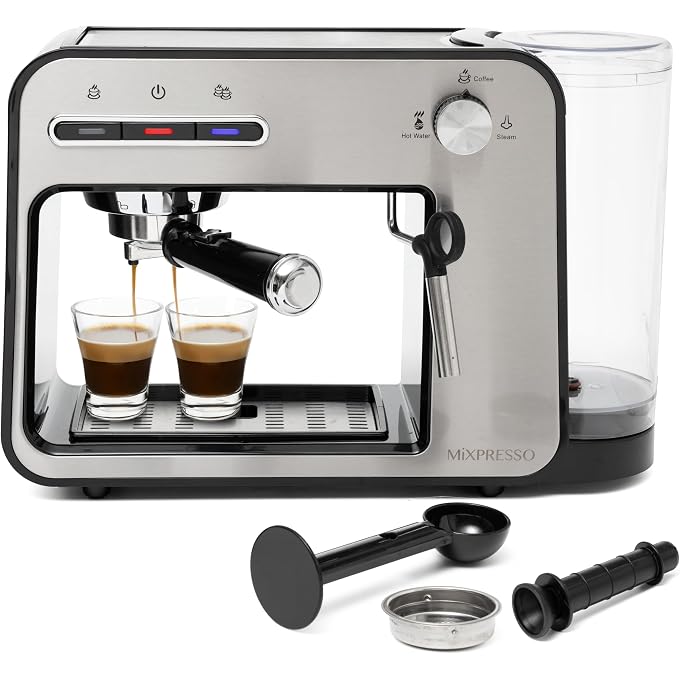 Professional Espresso Machine for Home 15 Bar with Milk Frother Steam Wand, Espresso Maker with Double-Cup Splitter, 1450w Fast Heating Cappuccino & Latte machine 37Oz Water Tank