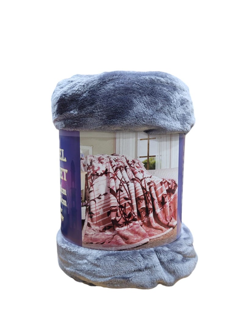 Baltic Linen Fleece Blanket 160X220Cm Soft-Fluffy Blanket-Warm For Sofa And Bed-Easy To Carry-Grey Colour  - Image 1