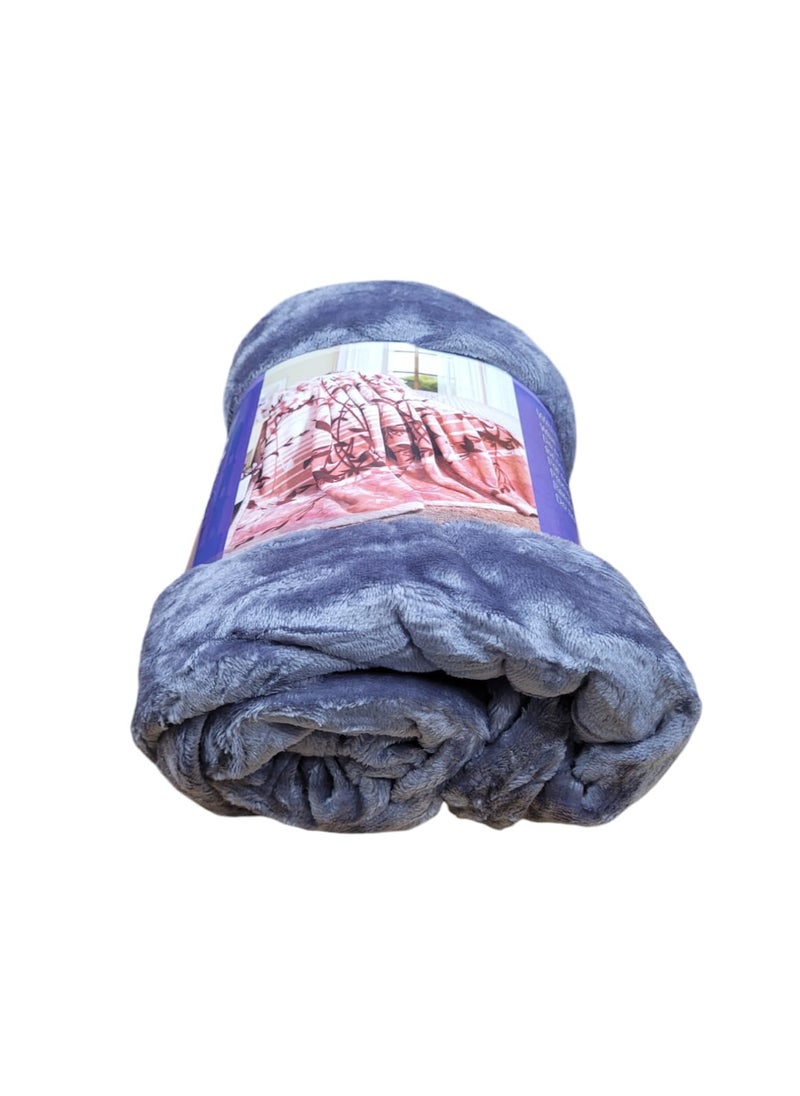 Baltic Linen Fleece Blanket 160X220Cm Soft-Fluffy Blanket-Warm For Sofa And Bed-Easy To Carry-Grey Colour  - Image 3