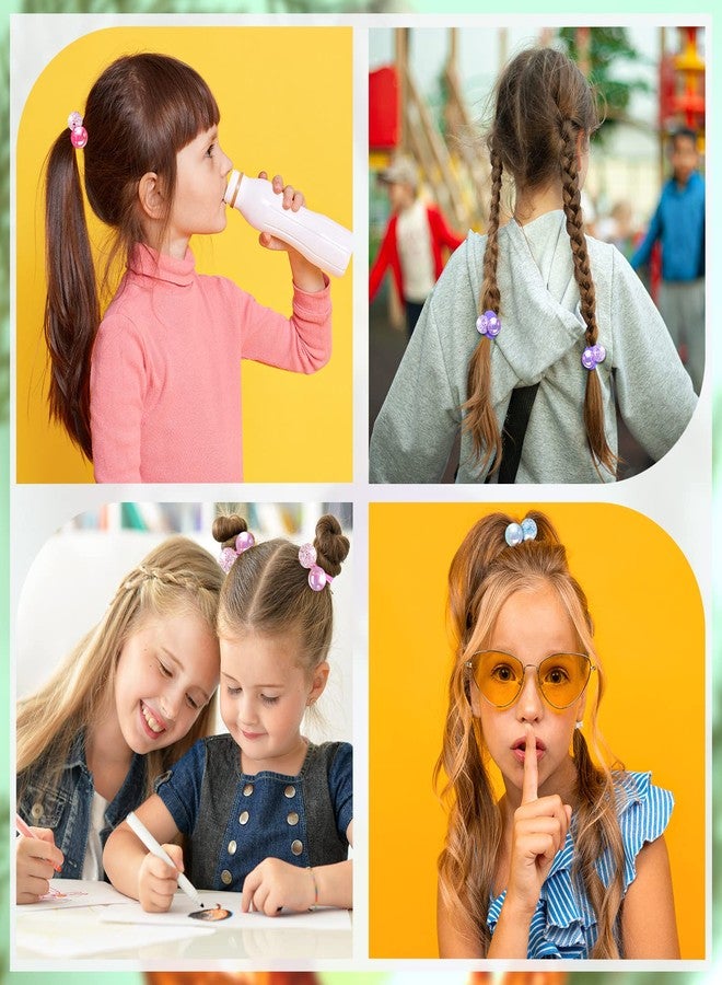 Chuangdi 14 Pcs Double Balls Hair Tie Elastic Ponytail Holders Colorful Double Bead Rubber Elastics Accessories for Kids Children Girls Women, 7colors - Image 5