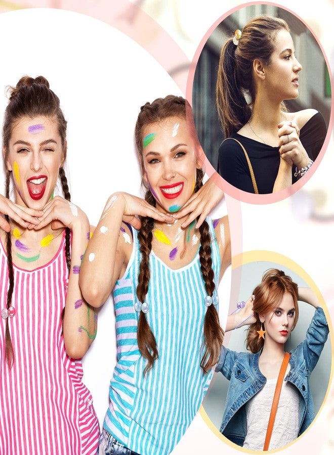 Chuangdi 14 Pcs Double Balls Hair Tie Elastic Ponytail Holders Colorful Double Bead Rubber Elastics Accessories for Kids Children Girls Women, 7colors - Image 4