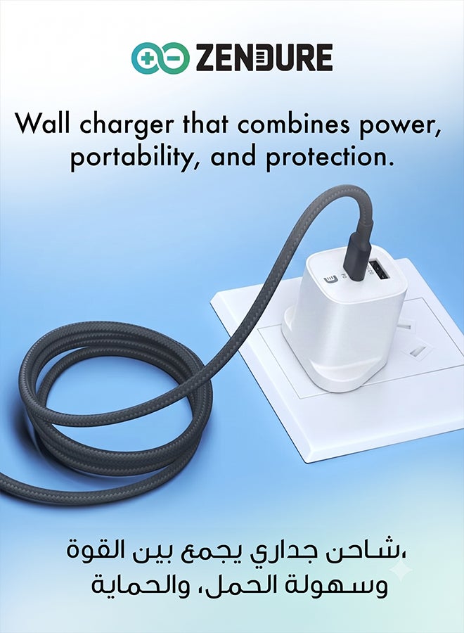 ZENDURE 35W Wall Charger SuperPort with UK Plug | Super Compact Dual Port Wall Charger (USB-C PD + USB-A QC3.0) | Ultra-Fast 35W Charging for iPhone 17/16 /15/14 Series, Samsung Galaxy S23/S22/S21 Series, iPad Pro, AirPods, Huawei and More | Travel-Friendly White - Image 4