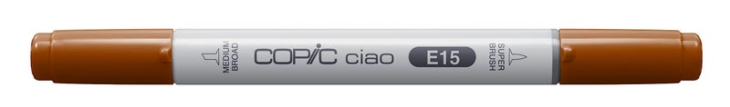 Copic Markers E15 Ciao with Replaceable Nib, Dark Suntan - Image 5