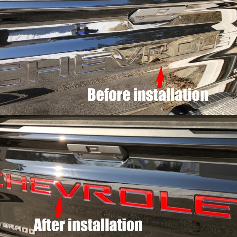 AUTO SAFETY Tailgate Insert Letters Compatible with 2019 2020 2021 2022 2023 3D Emblems with Strong 3-M Adhesive Red, xflhong2 - Image 2