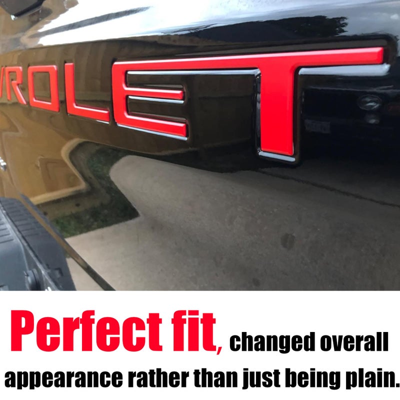 AUTO SAFETY Tailgate Insert Letters Compatible with 2019 2020 2021 2022 2023 3D Emblems with Strong 3-M Adhesive Red, xflhong2 - Image 3