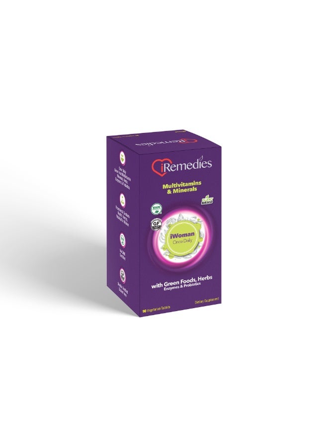 iRemedies iWoman Multi Once Daily – Women's Multivitamin with Essential Nutrients for Energy, Immunity, and Overall Wellness – 90 Tablets - Image 3